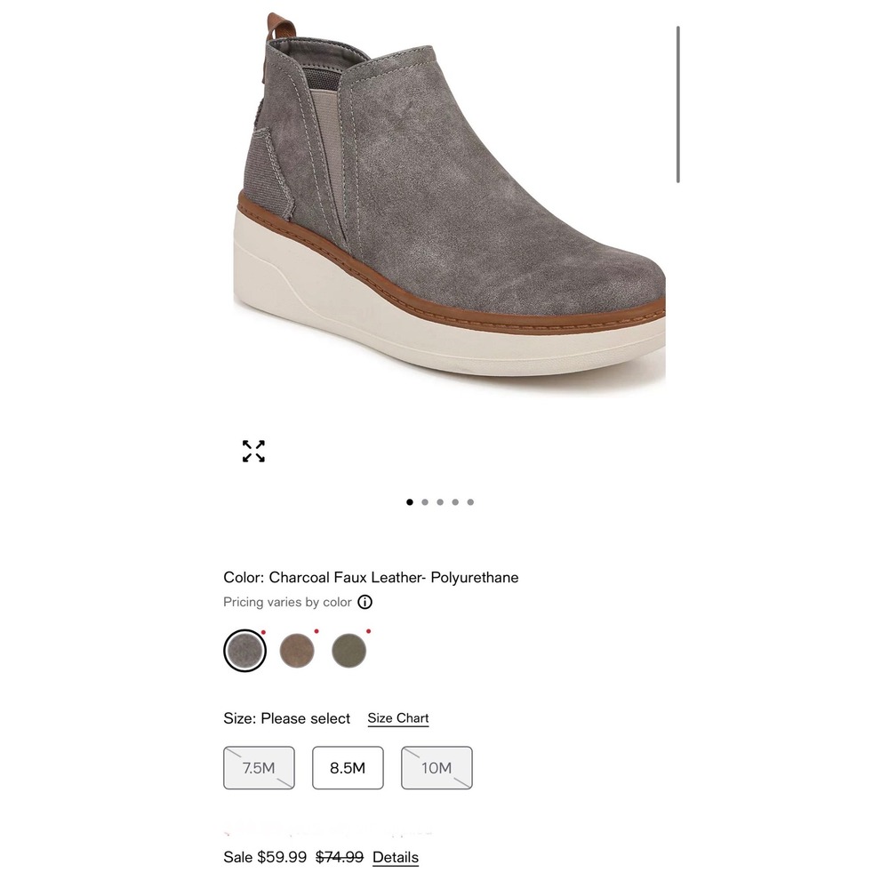 Blowfish Malibu Charming Women Charcoal Grey Wedge Sneaker Bootie Size 9 M - Picture 2 of 9